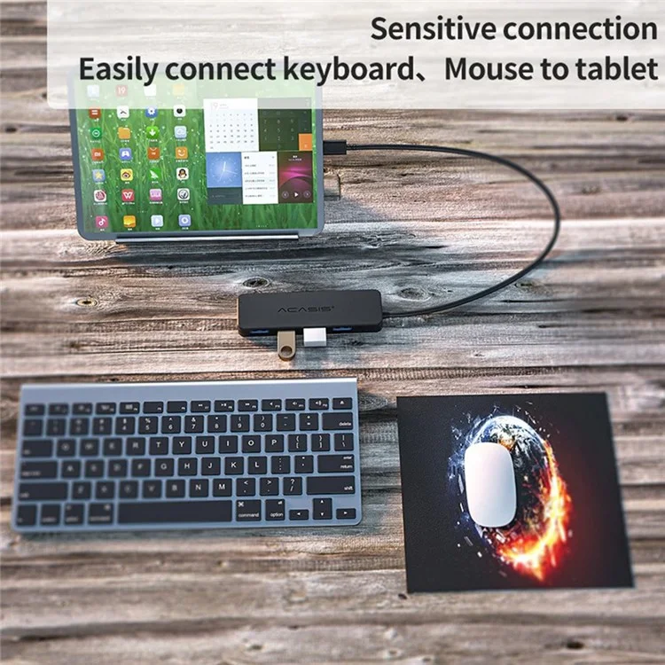 ACASIS AC2-L412 1,2 m de Type-C à 4 Adaptateurs USB2.0 Adaptateur Portable Portable USB-C Hub Multi-port de Type c Type-C Convertisseur Convertisseur 480 Mbps Transfert de Données