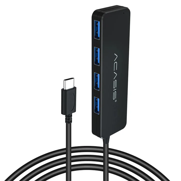 ACASIS AC3-L412 1,2m USB-C Hub Multi-Port 1 à 4 Convertisseur de Séparateur de Type c Type-C de Type c Vers 4 Câble Adaptateur USB3.0 Pour Les Ordinateurs Portables Des Tablettes