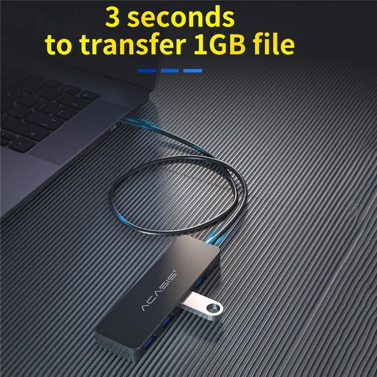 ACASIS AC3-L412 1,2m USB-C Hub Multi-Port 1 à 4 Convertisseur de Séparateur de Type c Type-C de Type c Vers 4 Câble Adaptateur USB3.0 Pour Les Ordinateurs Portables Des Tablettes