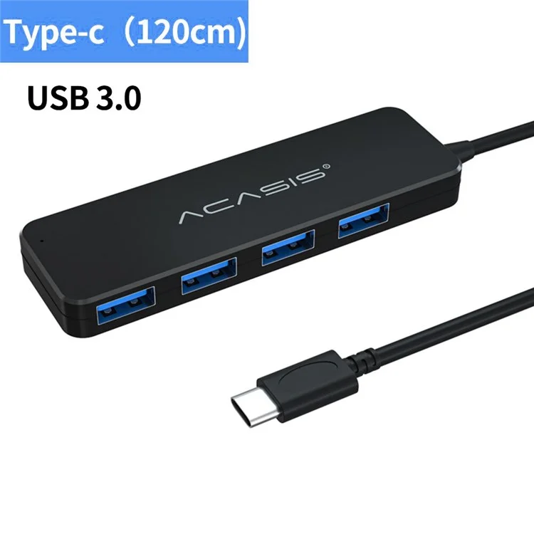 ACASIS AC3-L412 1,2m USB-C Hub Multi-Port 1 à 4 Convertisseur de Séparateur de Type c Type-C de Type c Vers 4 Câble Adaptateur USB3.0 Pour Les Ordinateurs Portables Des Tablettes