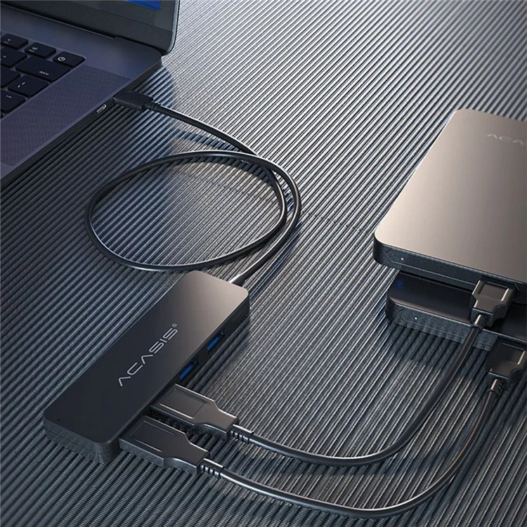 ACASIS AC3-L412 1,2m USB-C Hub Multi-Port 1 à 4 Convertisseur de Séparateur de Type c Type-C de Type c Vers 4 Câble Adaptateur USB3.0 Pour Les Ordinateurs Portables Des Tablettes