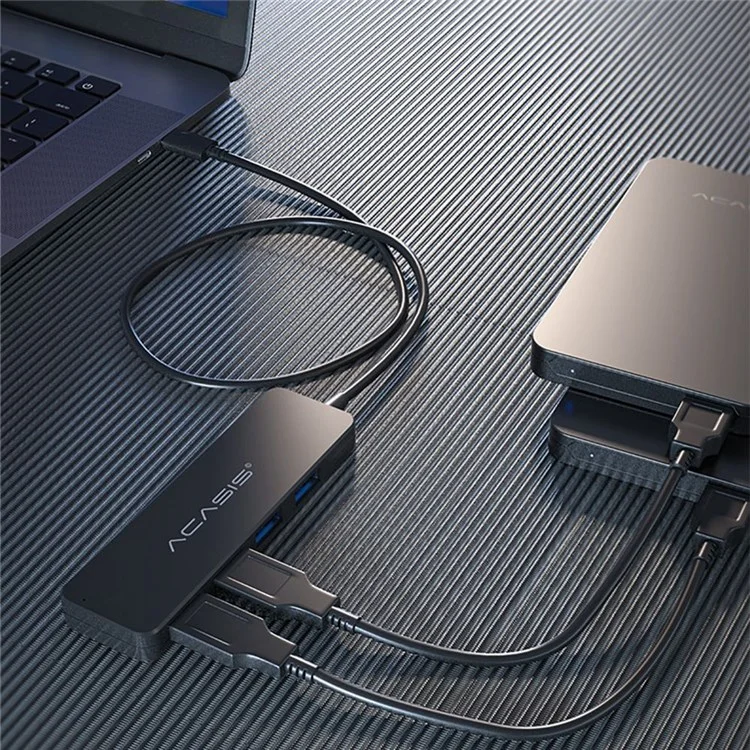 ACASIS AC2-L42 0.2m Type-C vers 4 USB2.0 Hub Adaptateur Multiprise USB-C Hub Portable Type-C Diviseur Convertisseur 480Mbps Transfert de Données
