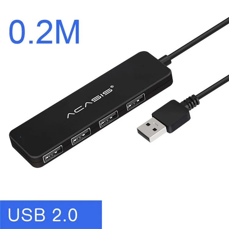 ACASIS AB2-L42 0.2m Cable 480Mbps Data Transmission 4 Ports USB2.0 Hub Splitter for Computer Laptop