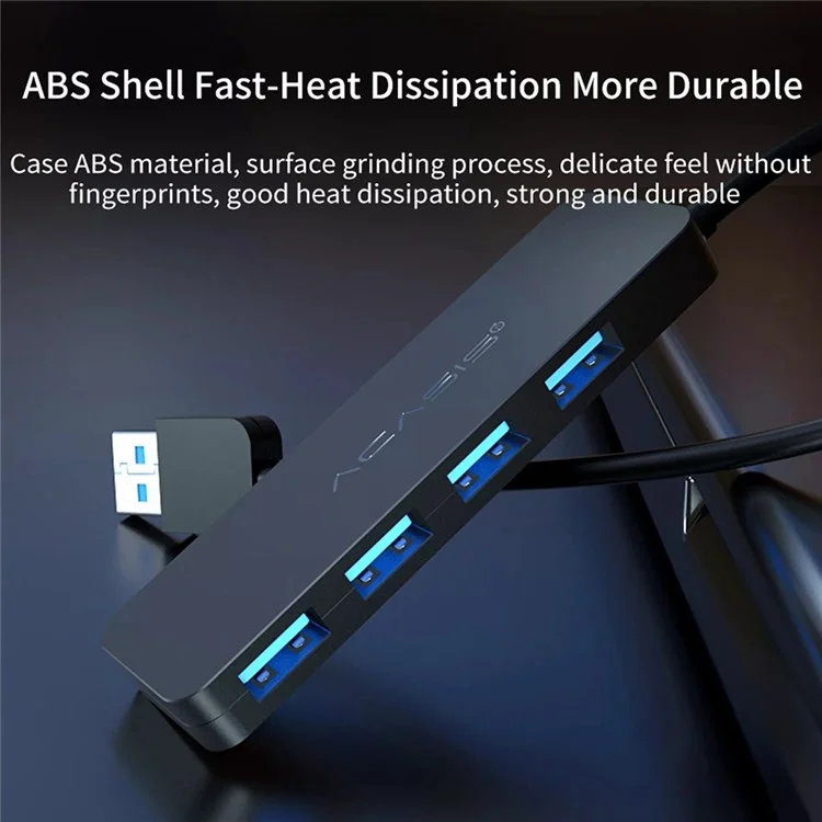 ACASIS AB2-L412 Câble 1,2m 4 Ports USB2.0 Hub 480 Mbps Trafeuille de Données Splitter de Moyeu USB
