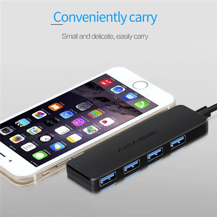 ACASIS AB2-L412 Câble 1,2m 4 Ports USB2.0 Hub 480 Mbps Trafeuille de Données Splitter de Moyeu USB