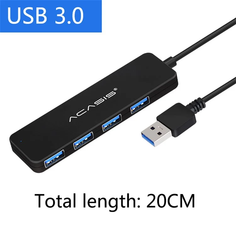 ACASIS AB3-L42 Câble de 0,2 m 4 ports USB3.0 Répartiteur Ordinateur portable 5 Gbps Transmission haute vitesse Hub USB