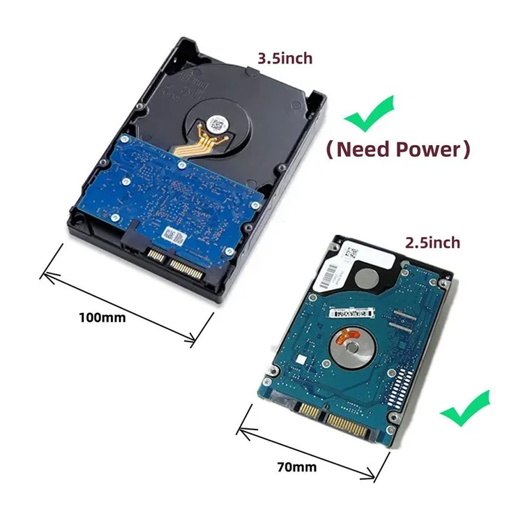 U3-027-RI 0.3m USB 3.0 to Angled SATA 22 Pin Adapter Cable for 2.5" 3.5" Hard Disk Drive SSD for Desktop Laptop (No Power Supply)