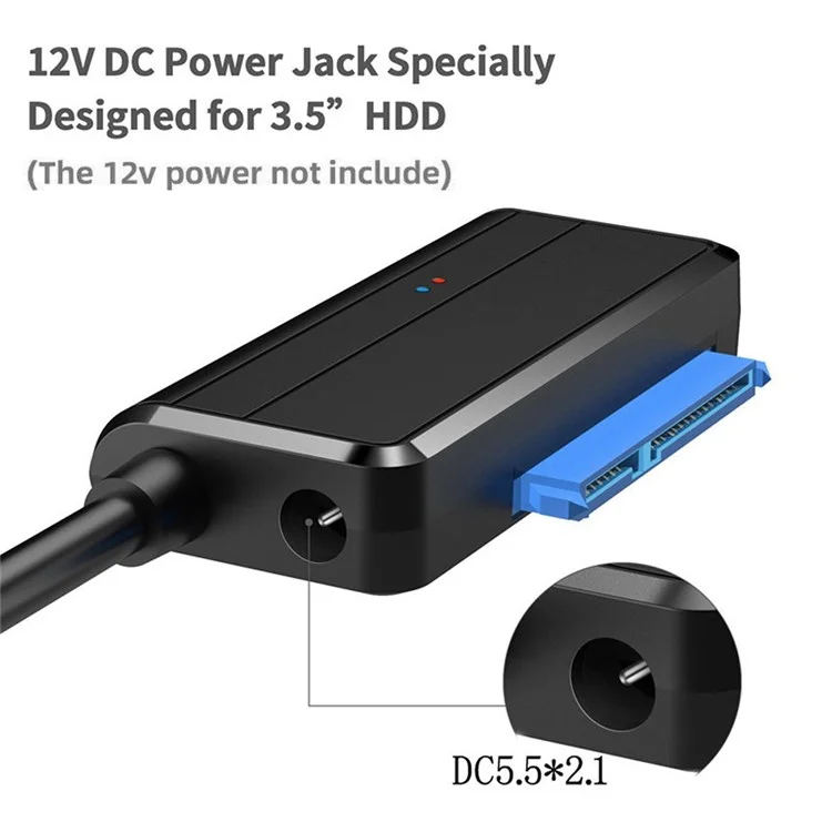 U3-027-RI 0.3m USB 3.0 to Angled SATA 22 Pin Adapter Cable for 2.5" 3.5" Hard Disk Drive SSD for Desktop Laptop (No Power Supply)