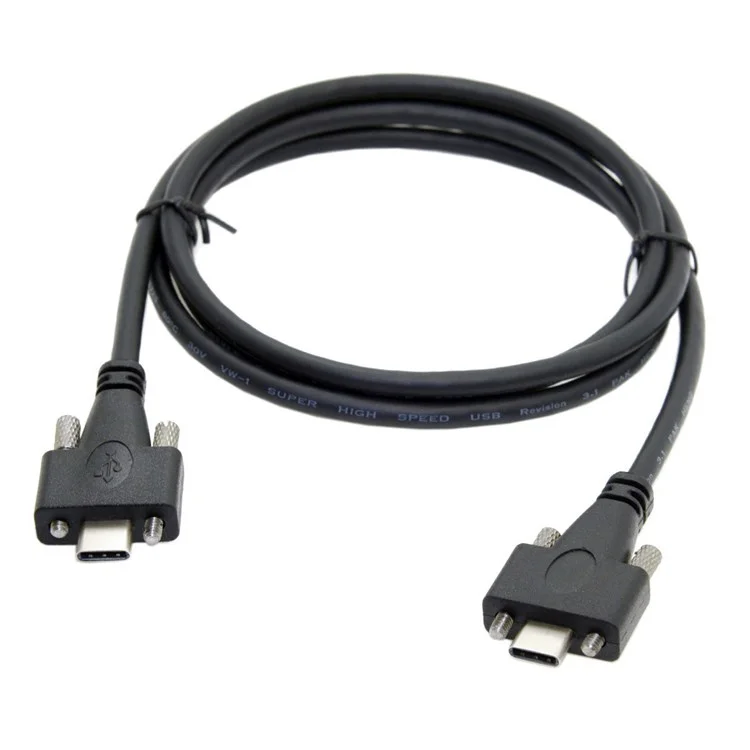 UC-046-2M 2m USB 3.1 Type-C Dual Screw Locking to Locking USB-C 10Gbps Data Cable (M2 Screw)