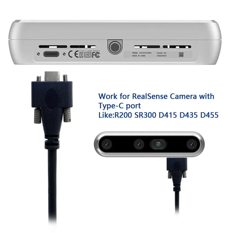 UC-046-3M USB 3.1 Type-C Panel Mount Dual Screw Locking 3m USB-C 10Gbps Data Cable (M2 Screw)