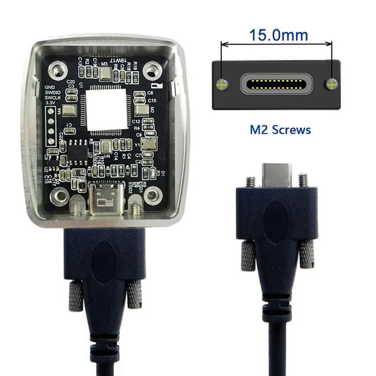 UC-046-3M USB 3.1 Type-C Panel Mount Dual Screw Locking 3m USB-C 10Gbps Data Cable (M2 Screw)