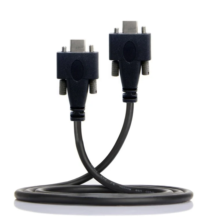 UC-046-3M USB 3.1 Type-C Panel Mount Dual Screw Locking 3m USB-C 10Gbps Data Cable (M2 Screw)