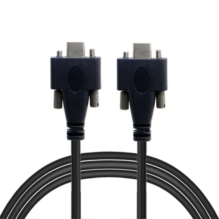 UC-046-3M USB 3.1 Type-C Panel Mount Dual Screw Locking 3m USB-C 10Gbps Data Cable (M2 Screw)
