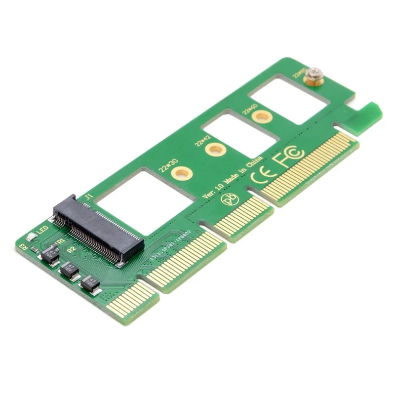 EP-075+SA-001 NGFF M-key NVME AHCI SSD to PCI-E 3.0 X16 Vertical Adapter with PCI-E 16X Extension Cable