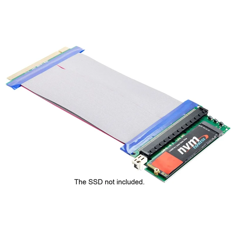 EP-075+SA-001 NGFF M-key NVME AHCI SSD to PCI-E 3.0 X16 Vertical Adapter with PCI-E 16X Extension Cable