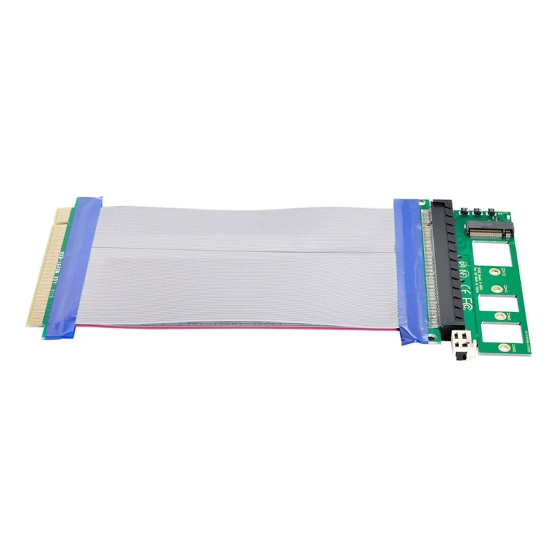 EP-075+SA-001 NGFF M-key NVME AHCI SSD to PCI-E 3.0 X16 Vertical Adapter with PCI-E 16X Extension Cable