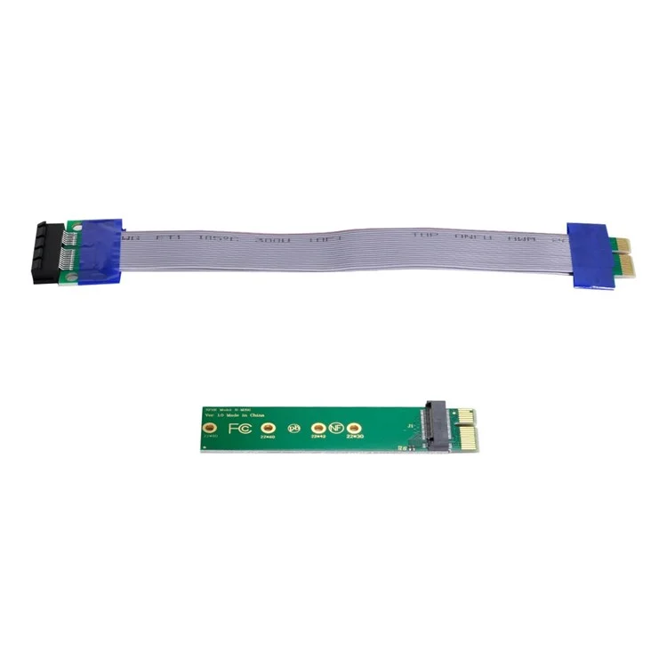 EP-051+SA-002 M2 NGFF M-key NVME AHCI SSD to PCI-E 3.0 X1 Vertical Adapter with Extension Cable