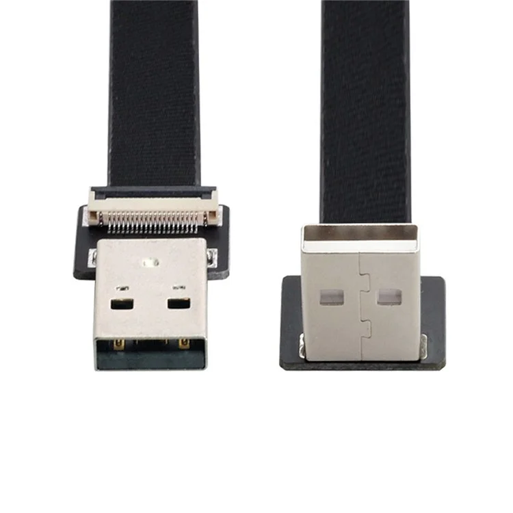 U2-031-UP-0.2M CN-011-MA/CN-011-UP/CN-019-0.2M Up Angled USB 2.0 Type-A Male to Male Flat FPC Data Cable 90 Degree for FPV/Disk/Scanner/Printer