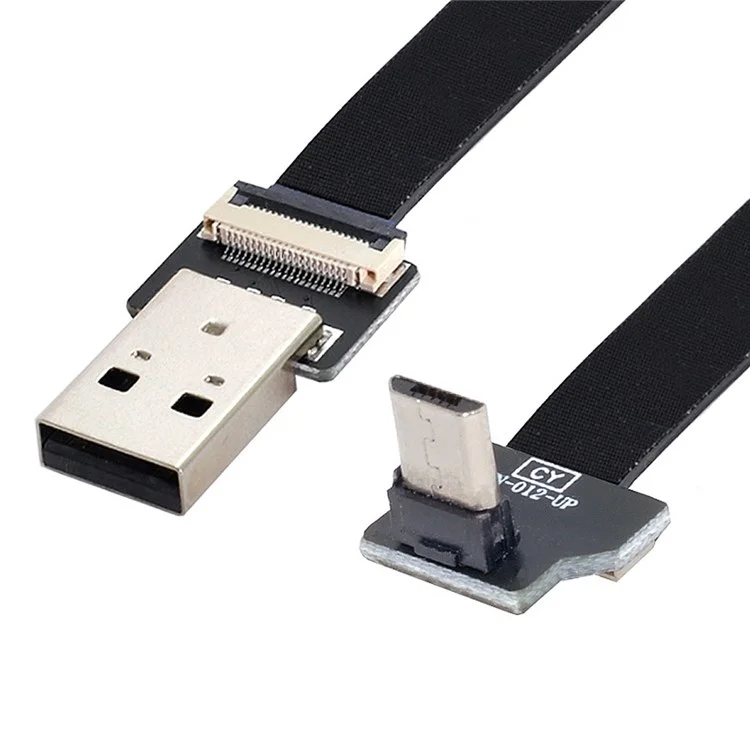 U2-045-UP CN-011-MA/CN-012-UP/CN-01 USB 2.0 Type-A Macho para Micro USB 5 Pinos Macho Cabo Plano FPC Angled Data Transfer Wire para FPV/Disco/Telefone