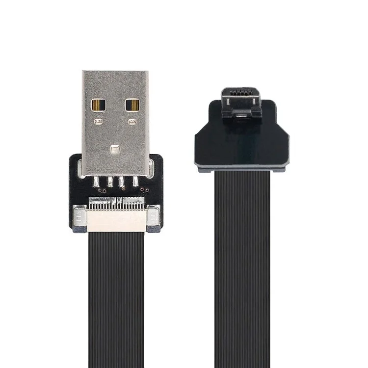 U2-045-UP CN-011-MA/CN-012-UP/CN-01 USB 2.0 Type-A Macho para Micro USB 5 Pinos Macho Cabo Plano FPC Angled Data Transfer Wire para FPV/Disco/Telefone