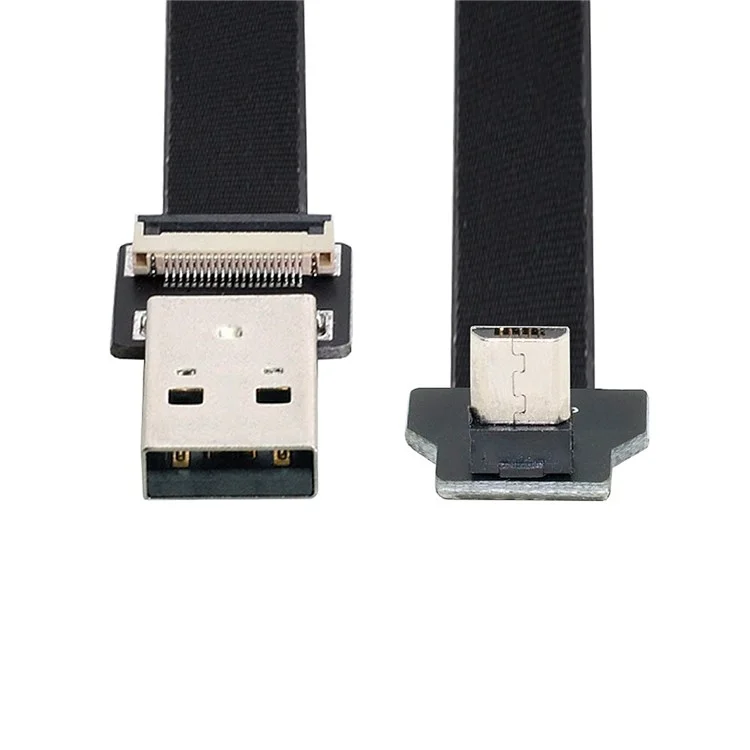 U2-045-UP CN-011-MA/CN-012-UP/CN-01 USB 2.0 Type-A Macho para Micro USB 5 Pinos Macho Cabo Plano FPC Angled Data Transfer Wire para FPV/Disco/Telefone