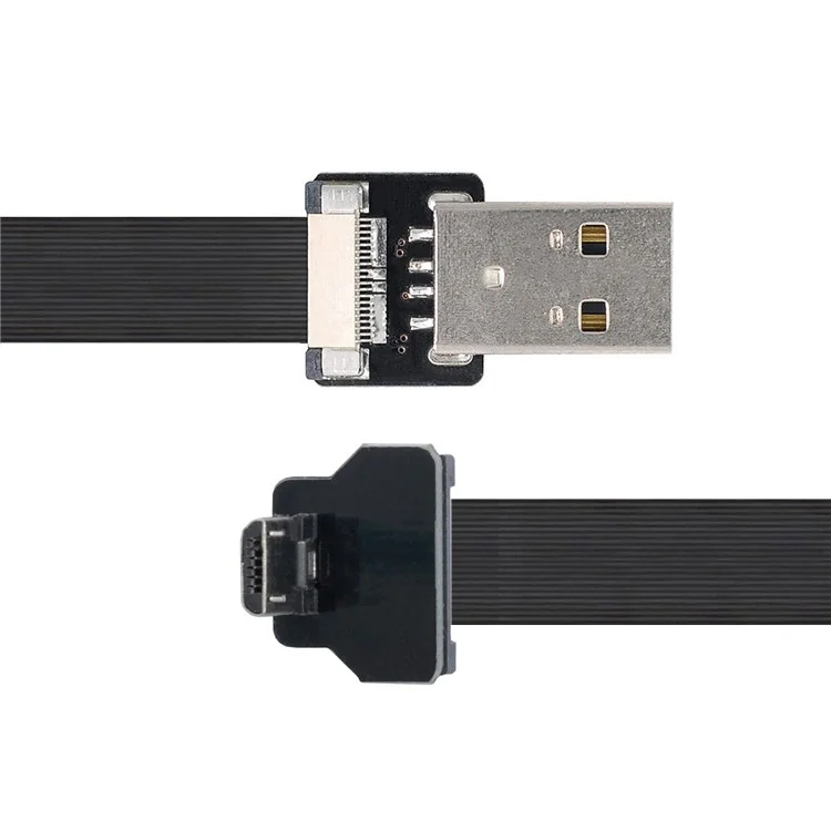 U2-045-UP CN-011-MA/CN-012-UP/CN-01 USB 2.0 Type-A Macho para Micro USB 5 Pinos Macho Cabo Plano FPC Angled Data Transfer Wire para FPV/Disco/Telefone