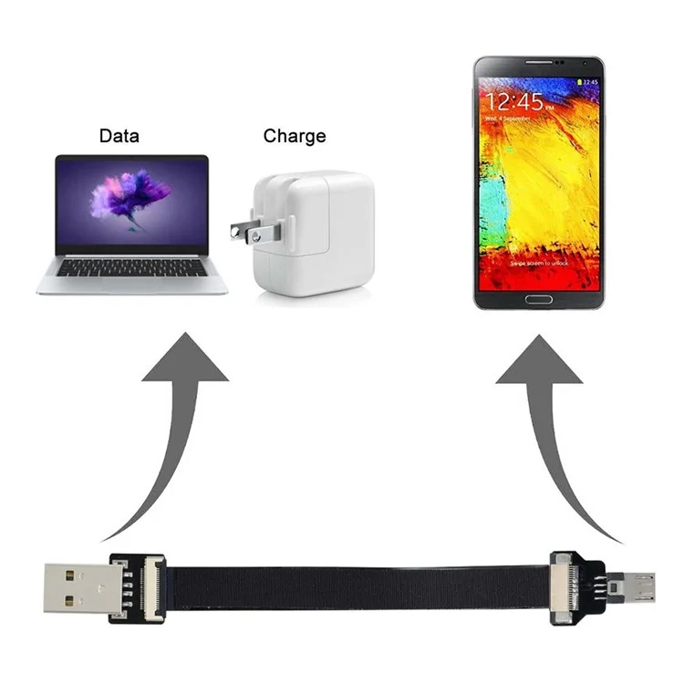 U2-045-BK CN-011-MA/CN-012-MA/CN-01 for FPV/Disk/Phone USB 2.0 Type-A Male to Micro USB 5Pin Male Data Cord Flat Slim FPC Cable