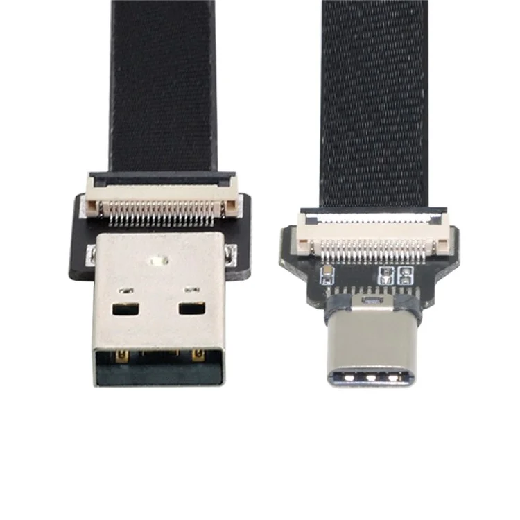 U2-039-BK-0.2M CN-011-MA/CN-013-MA/CN-01 Câble plat et fin FPC USB 2.0 de type A mâle vers USB-C type C mâle pour FPV/disque/téléphone