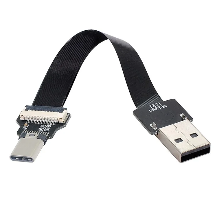 U2-039-BK-0.2M CN-011-MA/CN-013-MA/CN-01 Câble plat et fin FPC USB 2.0 de type A mâle vers USB-C type C mâle pour FPV/disque/téléphone