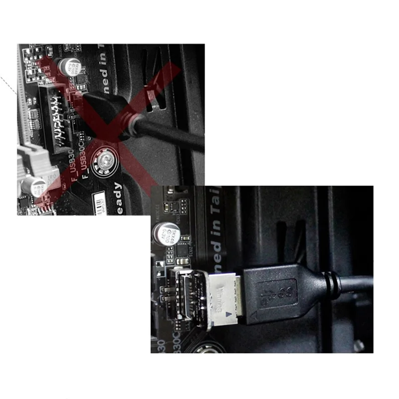 UC-029 2Pcs USB 3.1 Front Panel Header Male to Female Type-E Motherboard Extension Adapter