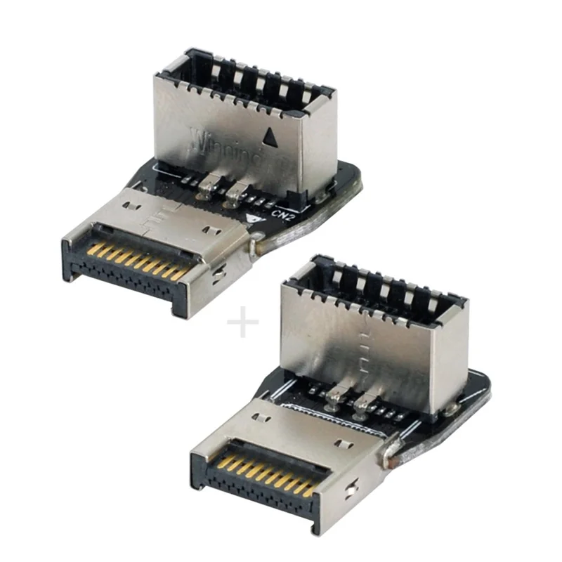 UC-029 2Pcs USB 3.1 Front Panel Header Male to Female Type-E Motherboard Extension Adapter