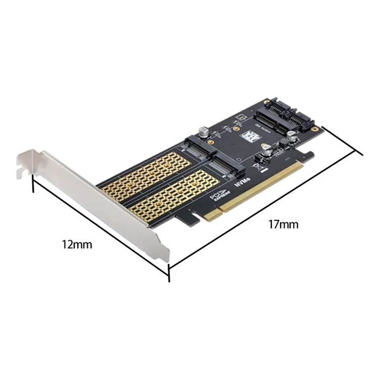 SA-028 3-in-1 PCI Express PCI-E 3.0 + Dual SATA to NGFF NVME mSATA M-Key B/M-key SSD Card Adapter