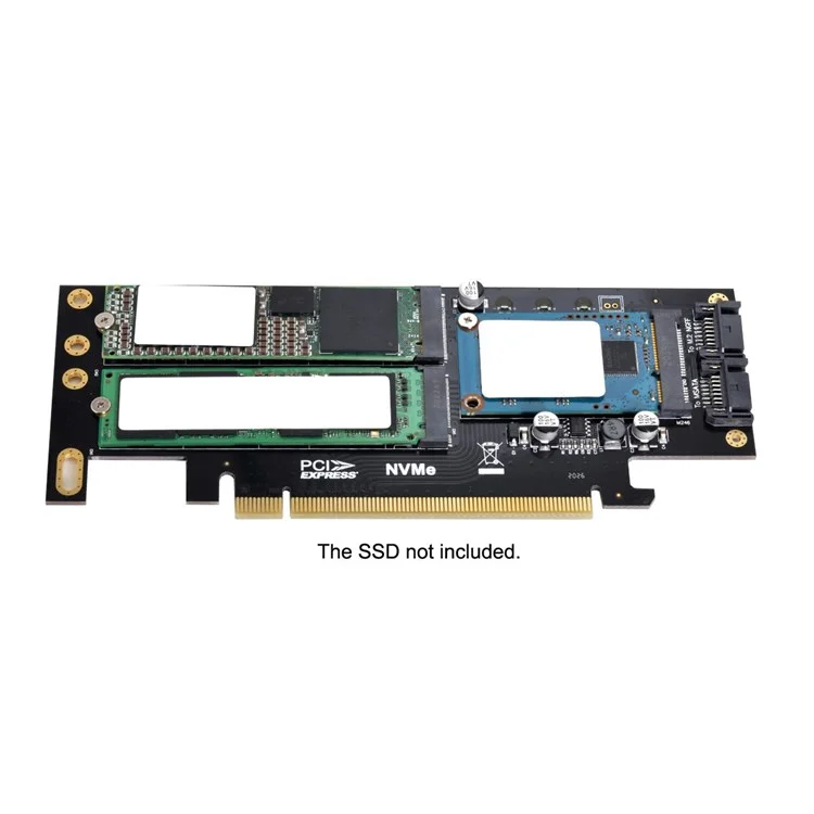 SA-028 3-in-1 PCI Express PCI-E 3.0 + Dual SATA to NGFF NVME mSATA M-Key B/M-key SSD Card Adapter
