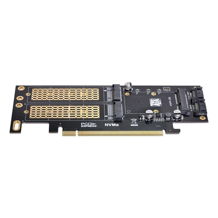 SA-028 3-in-1 PCI Express PCI-E 3.0 + Dual SATA to NGFF NVME mSATA M-Key B/M-key SSD Card Adapter