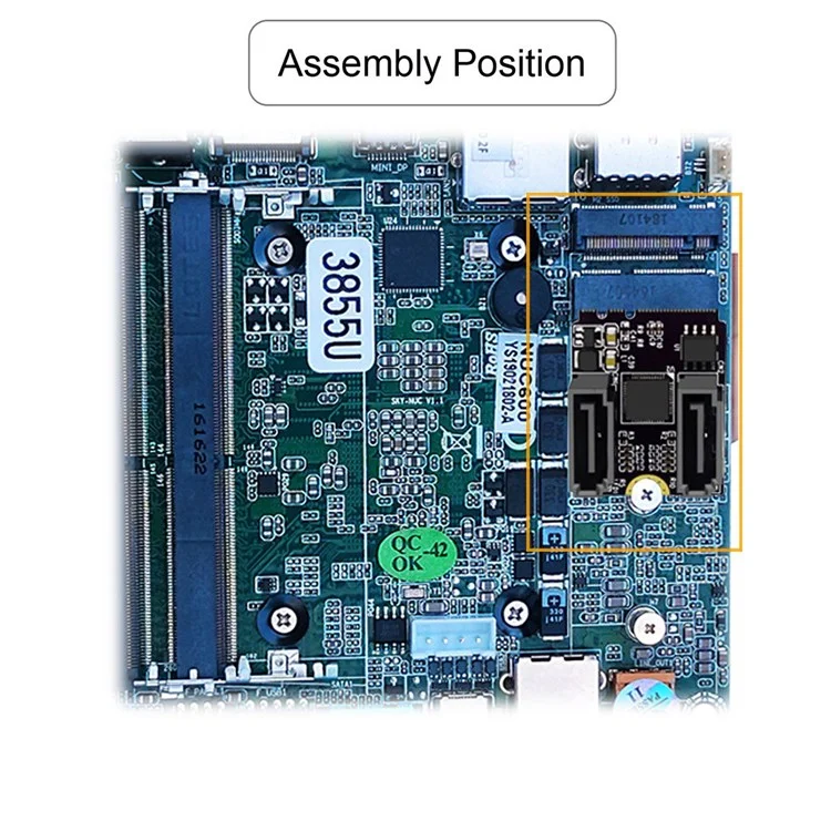 SA-034 22x30mm NGFF Key A+E PCI Express a Dual SATA-7P 3.0 6Gbps Adapter Card Hard Drive Extension Converter JMB582