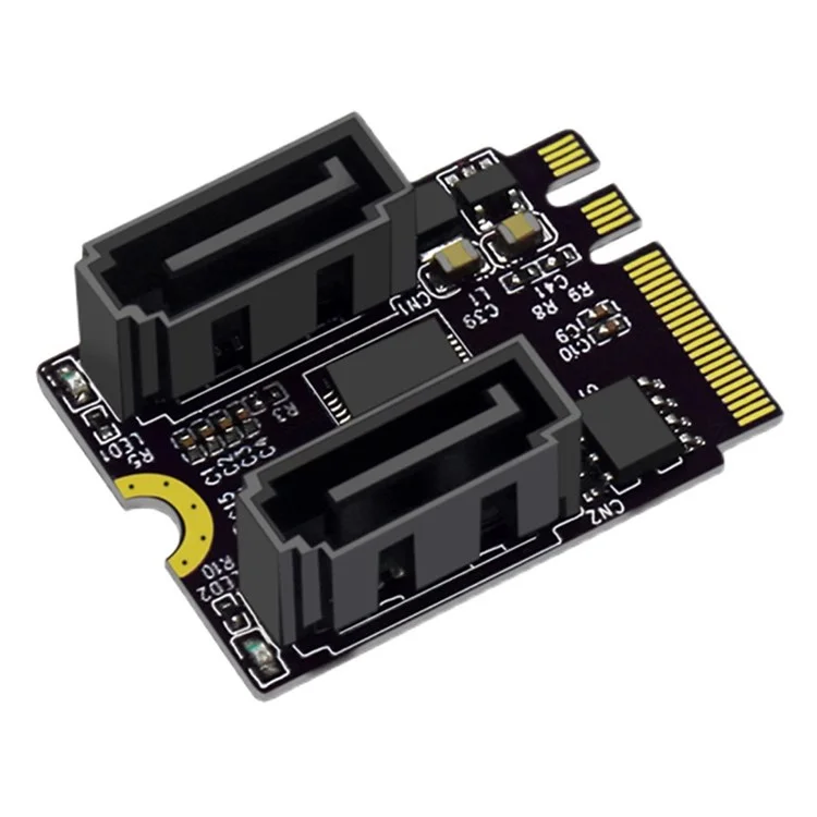 SA-034 22x30mm NGFF Key A+E PCI Express a Dual SATA-7P 3.0 6Gbps Adapter Card Hard Drive Extension Converter JMB582
