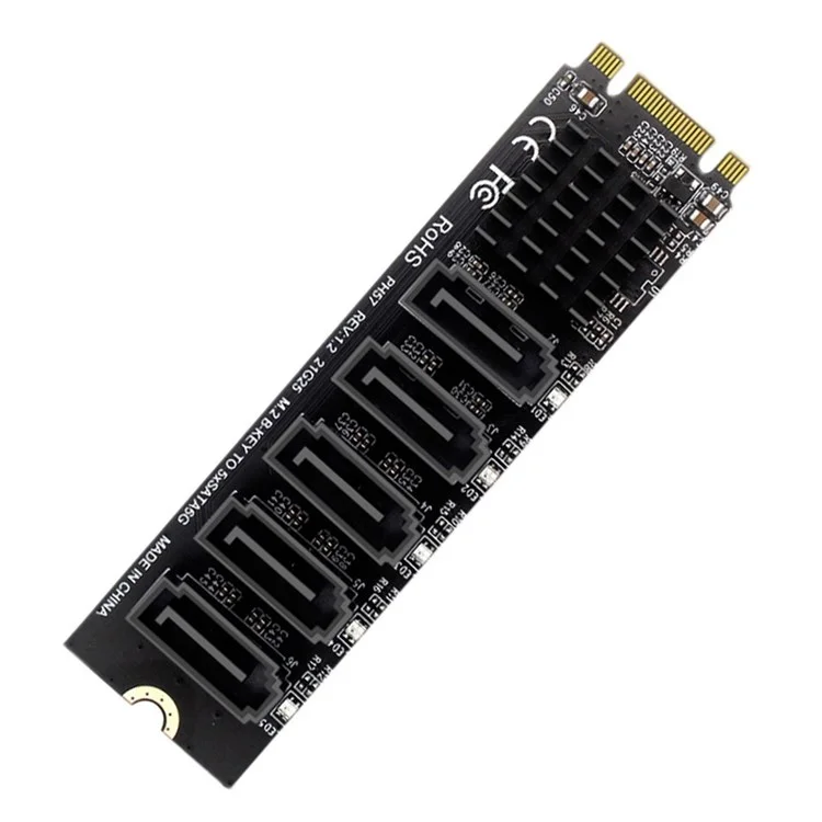 SA-035 22x80mm NGFF Tasto B+M a SATA 3.0 6 Gbps 5 Porte Adattatore Convertitore Porta Selezionata JMB575