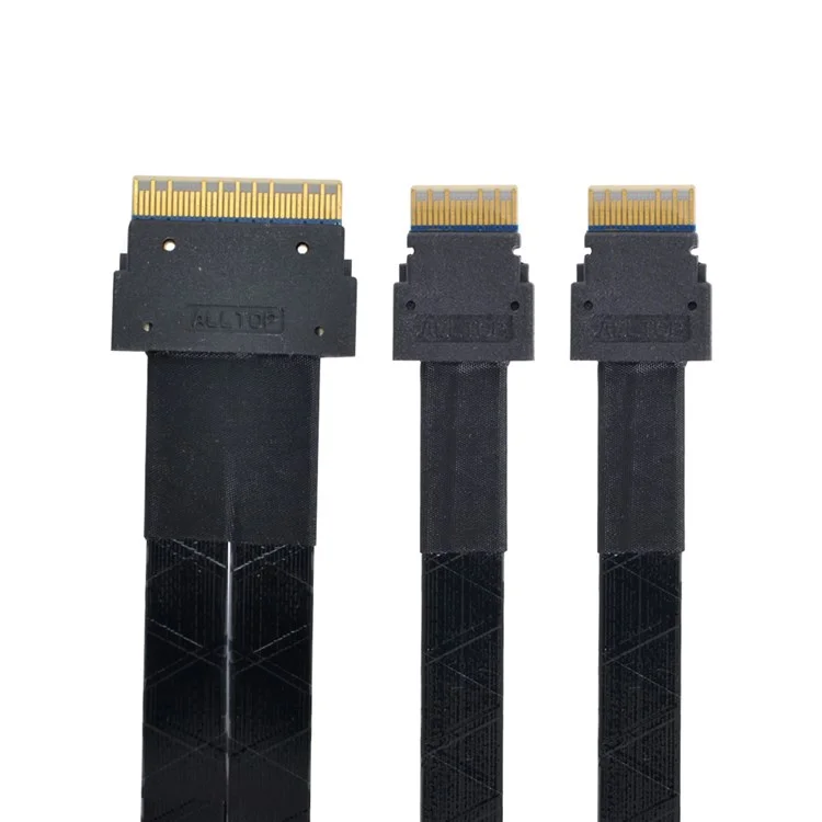 SF-034-0.4M PCI-E Ultraport Slimline SAS Slim 4.0 SFF-8654 8i 74Pin to Dual SFF-8654 4i 38Pin Cable