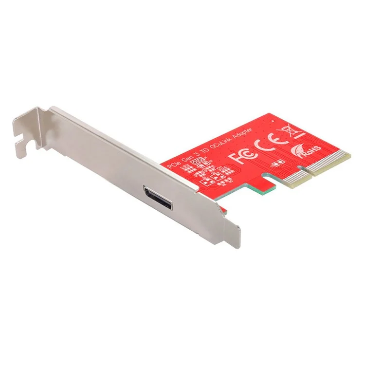SF-032 PCI-E 3.0 Express 4.0 X4 to Oculink SFF-8612 SFF-8611 Host Adapter for PCI-E SSD with Long+Short Bracket