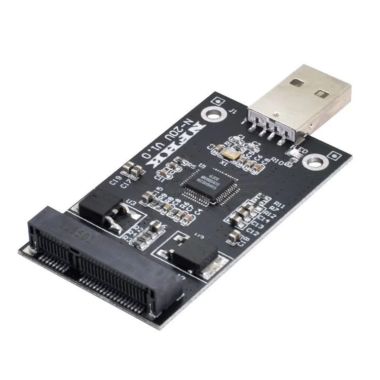 Carte de conversion adaptateur externe SSD U2-008 Mini PCI-E mSATA vers USB 2.0 sans boîtier
