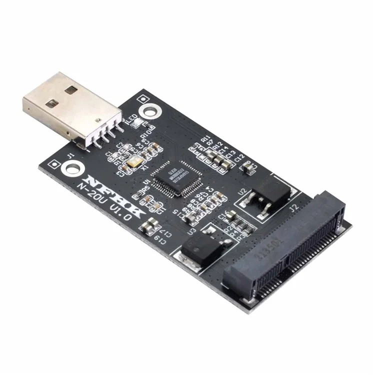 Carte de conversion adaptateur externe SSD U2-008 Mini PCI-E mSATA vers USB 2.0 sans boîtier