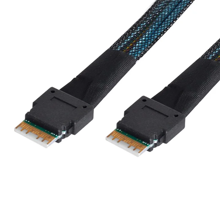 SF-100 50cm PCI-E Slim Line SAS 4.0 SFF-8654 4i 38pin Host to SFF-8654 Slim SAS Target Cable