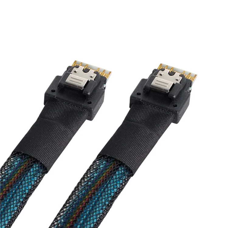 SF-100 50cm PCI-E Slim Line SAS 4.0 SFF-8654 4i 38pin Host to SFF-8654 Slim SAS Target Cable