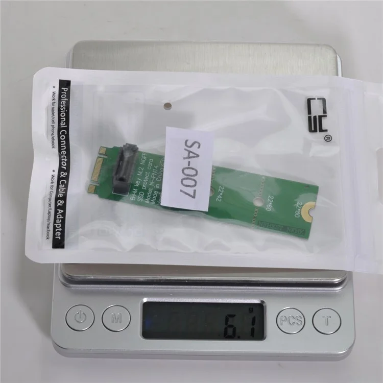 SA-007 Motherboard NGFF B/M-Key M.2 to Vertical SATA 7pin Hard Disk Drive SSD PCBA Extension Adapter Expansion Card
