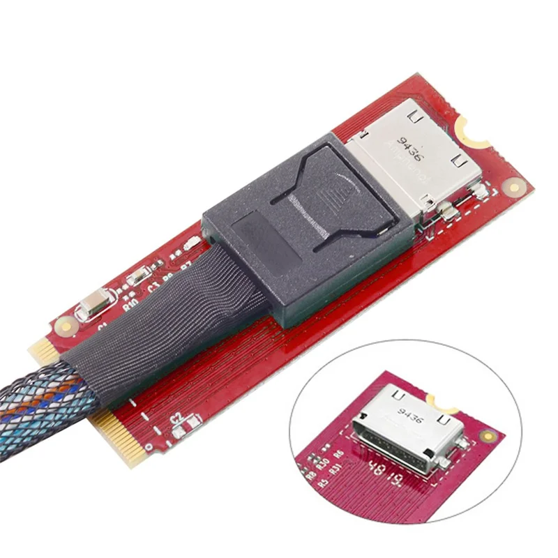 SF-023 PCI-E 3.0 M.2 M-key to Oculink SFF-8612 SFF-8611 Host Adapter for PCIe Nvme SSD Host Controller Expansion Card