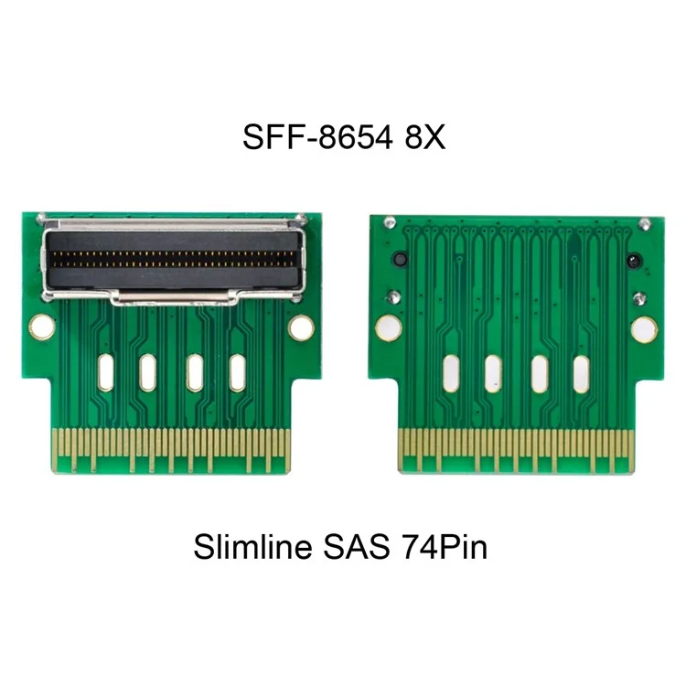SF-007 PCI-E Slimline SAS 4.0 SFF-8654 8i 74pin to SFF-8654 74pin Male to Female Extender Adapter Angled Test Tool