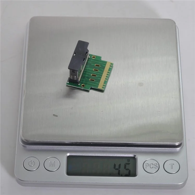 SF-007 PCI-E Slimline SAS 4.0 SFF-8654 8i 74pin to SFF-8654 74pin Male to Female Extender Adapter Angled Test Tool