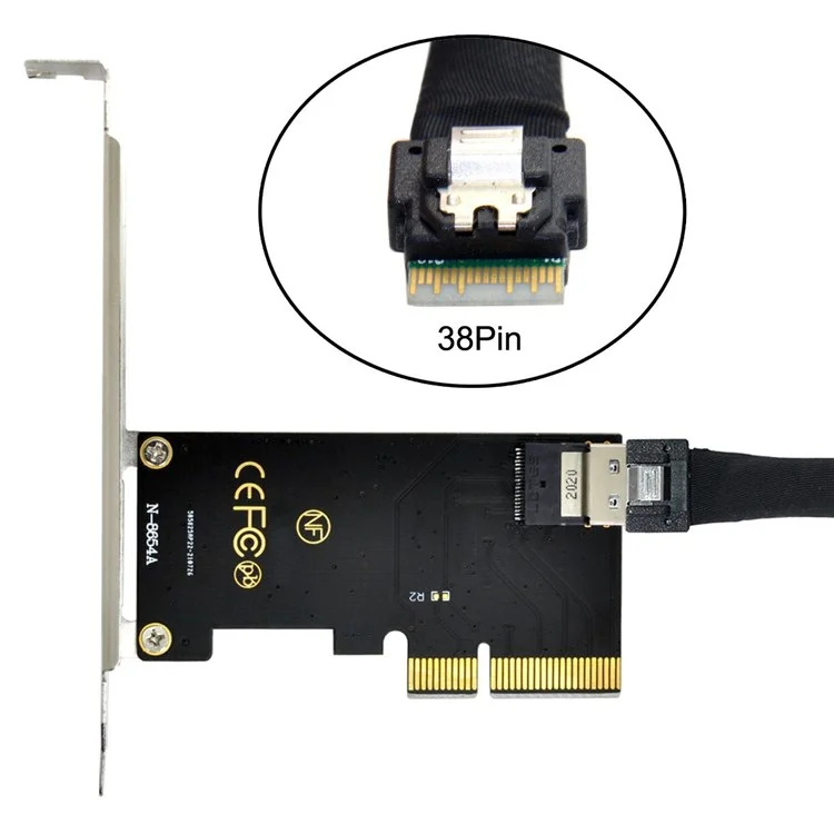 SF-025 PCI-E 4X to U.2 U2 Kit SFF-8639 to SFF-8654 Slimline SAS NVME PCIe SSD Adapter for Mainboard
