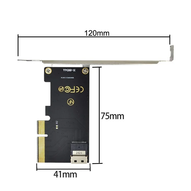 SF-025 PCI-E 4X to U.2 U2 Kit SFF-8639 to SFF-8654 Slimline SAS NVME PCIe SSD Adapter for Mainboard