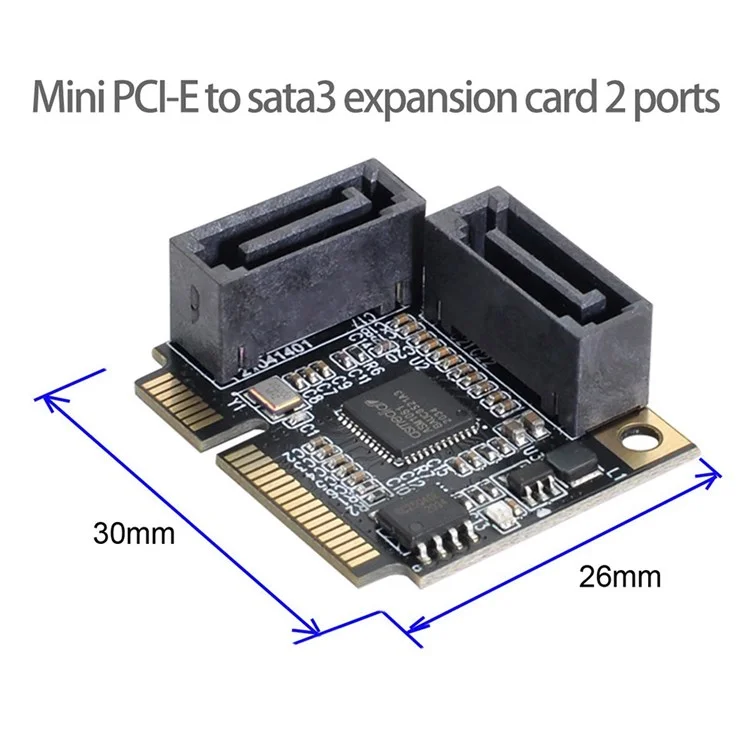SA-033 Mini PCI-E PCI Express to SATA 3.0 Dual Ports Adapter Converter Hard Drive Extension Card